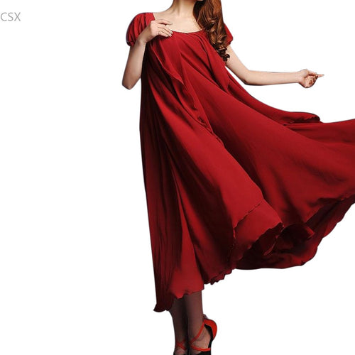 2016 New Fashion Hot Sale Women High Quality Pleated Bohemia Dress Long Chiffon Dress Irregular Long Dress Woman's Clothing - EssentialBoutiques 