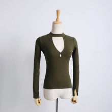 Load image into Gallery viewer, 2016 Chic Unique Slim Style Halt neck Sexy Ladies V-Neck Tops Bottoming Twill Cotton Shirt Woman&#39;s Clothing Female - EssentialBoutiques 