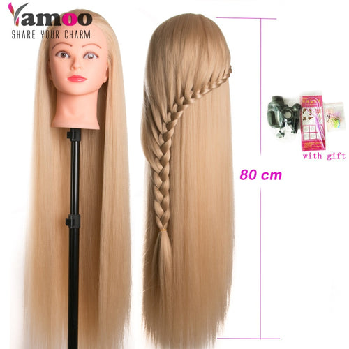 head dolls for hairdressers 80cm hair synthetic mannequin head hairstyles Female Mannequin Hairdressing Styling Training Head - EssentialBoutiques 
