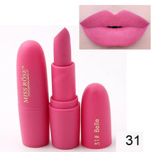 Load image into Gallery viewer, New MISS ROSE Lipstick Matte Waterproof Velvet Lip Stick 18 Colors Sexy Red Brown Pigments Makeup Matte Lipsticks Beauty Lips - EssentialBoutiques 