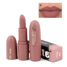Load image into Gallery viewer, New MISS ROSE Lipstick Matte Waterproof Velvet Lip Stick 18 Colors Sexy Red Brown Pigments Makeup Matte Lipsticks Beauty Lips - EssentialBoutiques 