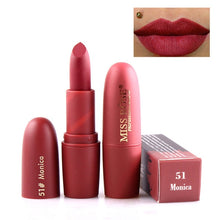 Load image into Gallery viewer, New MISS ROSE Lipstick Matte Waterproof Velvet Lip Stick 18 Colors Sexy Red Brown Pigments Makeup Matte Lipsticks Beauty Lips - EssentialBoutiques 