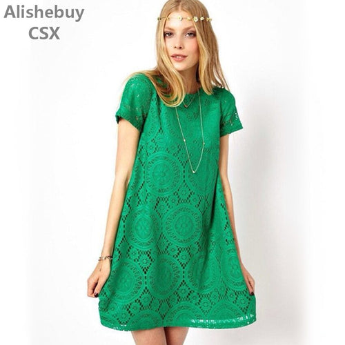 2018 Spring Summer Women New Fashion Vintage Bohemian Lace Dress Multi-size Dress Party Elegant bottoming dress Woman's Clothing - EssentialBoutiques 