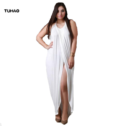 TUHAO Women wthie Dress Plus Size Summer Clothing 2017 Halter Vintage 60s 50s casual halter long maxi sexy woman's Dress NO07 - EssentialBoutiques 