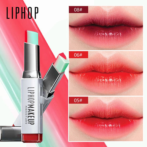 LIPHOP Brand Moisturizer lipstick makeup beauty gradient color Korean style Two color tint lip stick lasting waterproof lip balm - EssentialBoutiques 