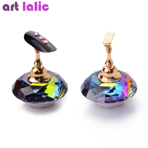 1Pc Magnetic Nail Holder Practice Training Display Stand Acrylic Crystal Holders Alloy False Nail Tip Salon DIY Manicure Tools - EssentialBoutiques 