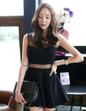 Load image into Gallery viewer, Dresses woman&#39;s gown clothing Sexy little black dress nightclub Slim Neck  perspective gauze dress stitching bottoming 32825 - EssentialBoutiques 