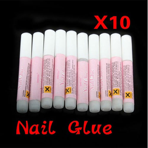 High Qua 10pcs Mini Beauty Nail Glue False Art Decorate Tips Acrylic Glue Nail Accessories 2g High Quality Nail Glue  88 - EssentialBoutiques 