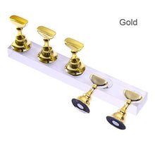 Load image into Gallery viewer, 1 Set Gold Silver Black White Magnetic Nail Tip Holder Practice Display Acrylic Stand Nail Art Tool - EssentialBoutiques 