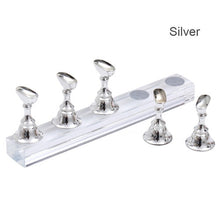 Load image into Gallery viewer, 1 Set Gold Silver Black White Magnetic Nail Tip Holder Practice Display Acrylic Stand Nail Art Tool - EssentialBoutiques 