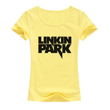 Load image into Gallery viewer, Summer Top Linkin Park T Shirt Women Clothing Short Sleeve Woman&#39;s TShirt Rock Music Hip Hop linkin park T-Shirts Gilr tees A118 - EssentialBoutiques 