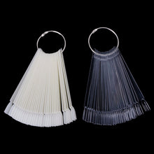 Load image into Gallery viewer, MAANGE 12.5cm 30pcs False Nail Art Tips Nail Polish Display Nails Art Palette Color Chart With Ring Clear/ White - EssentialBoutiques 