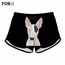 Load image into Gallery viewer, FORUDESIGNS Woman Summer Clothing Cute 3D Animal Bull Terrier Dog/Puppy Print Woman&#39;s Shorts Fashion Summer Black Short Pants - EssentialBoutiques 