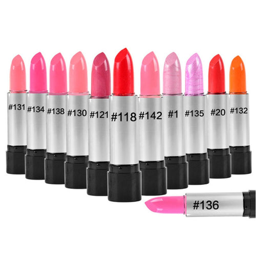 Heng Fang Smooth Moisturizer Rouge Lipstick Long Lasting 12 Colors Lip Batom Beauty Pink Red Nudes Glitter Lip Stick Makeup Lips - EssentialBoutiques 