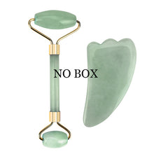 Load image into Gallery viewer, Rose Quartz Roller Slimming Face Massager Lifting Tool Natural Jade Facial Massage Roller Stone Skin Massage Beauty Care Set Box - EssentialBoutiques 