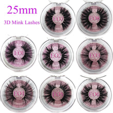 Load image into Gallery viewer, Mikiwi 25mm False Eyelashes Wholesale Thick Strip 25mm 3D Mink Lashes Custom Packaging Label Makeup Dramatic Long Mink Lashes - EssentialBoutiques 