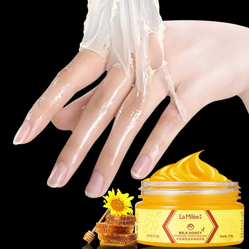 LAMILEE Milk Honey Hand Mask Hand Care Moisturizing Whitening Skin Care Exfoliating Calluses Hand Film Hand Cream 110g - EssentialBoutiques 