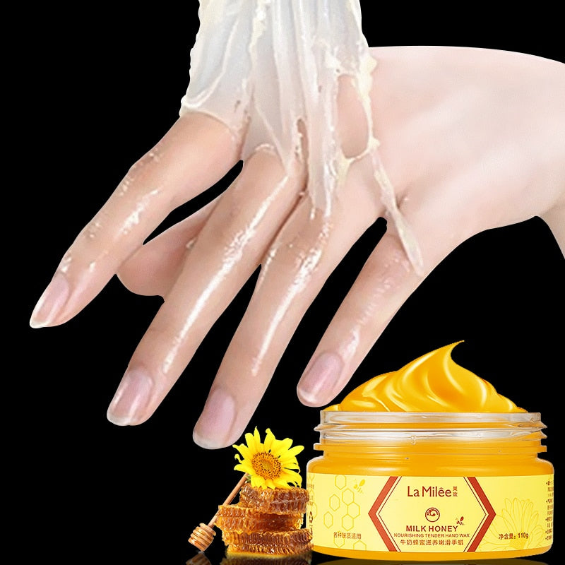 LAMILEE Milk Honey Hand Mask Hand Care Moisturizing Whitening Skin Care Exfoliating Calluses Hand Film Hand Cream 110g - EssentialBoutiques 
