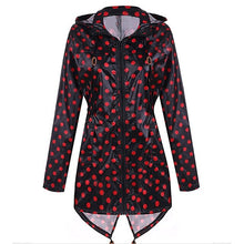 Load image into Gallery viewer, SEBOWEL Woman&#39;s Hooded Long Windbreaker Polka Dot Long-sleeved Style Coats Zipper New 2019 Autumn Winter Female Outwear Clothing - EssentialBoutiques 