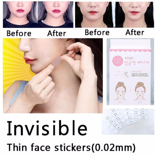 40 Pcs/Set Invisible Thin Face facial Stickers Facial Line Wrinkle Sagging Skin V-Shape Face Lift Tape Scotch for Face - EssentialBoutiques 