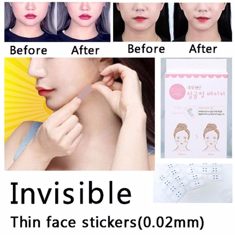40 Pcs/Set Invisible Thin Face facial Stickers Facial Line Wrinkle Sagging Skin V-Shape Face Lift Tape Scotch for Face - EssentialBoutiques 