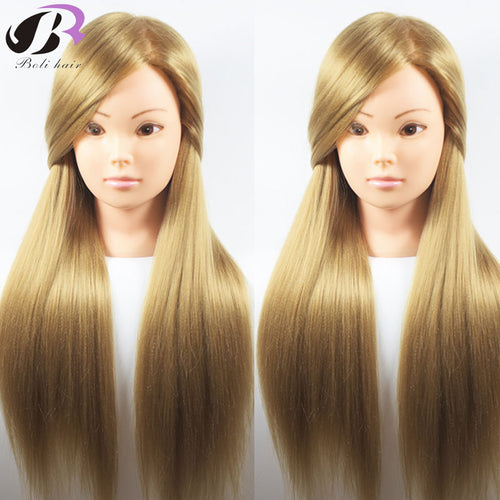 Boli Best 65CM 100% High Temperature Fiber Blonde Hair Training Head Hairdressing Practice Training Mannequin Doll Head For Sale - EssentialBoutiques 