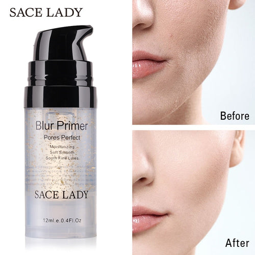 SACE LADY Primer Makeup Oil Control Matte Make Up Face Base Cream 24K Gold Professional Pores Foundation Primer Cosmetic - EssentialBoutiques 