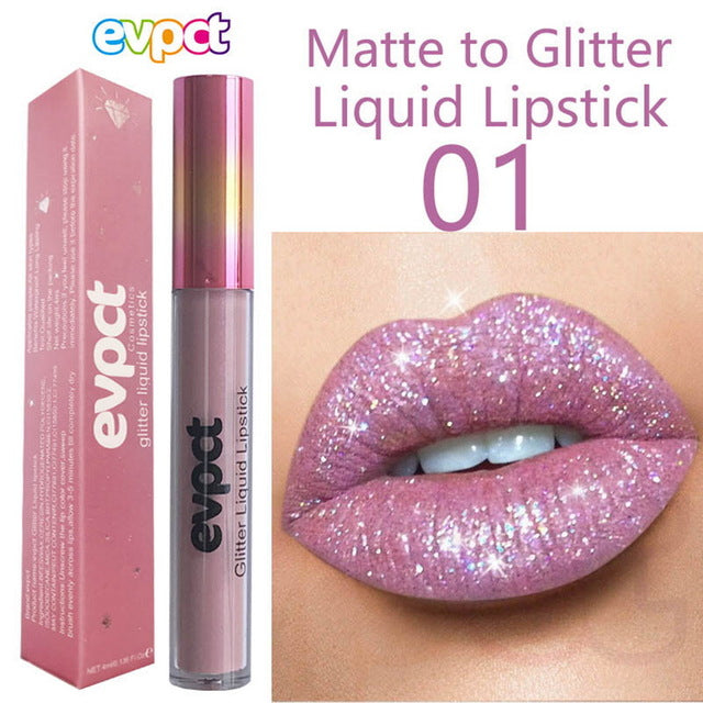 Hot Sale 15 Colors Glitter Lipgloss Makeup Waterproof Lasting Shining Diamond Lipgloss Liquid Cosmetics Professional Levre Rouge - EssentialBoutiques 