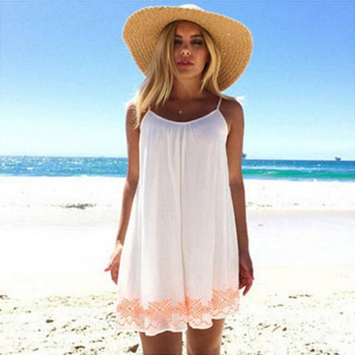 Free Ostrich Women Chiffon Dress casual 2019 Summer woman's clothing Backless Short BOHO Party Beach Mini Dress Sundress D0235 - EssentialBoutiques 