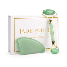 Load image into Gallery viewer, Rose Quartz Roller Slimming Face Massager Lifting Tool Natural Jade Facial Massage Roller Stone Skin Massage Beauty Care Set Box - EssentialBoutiques 