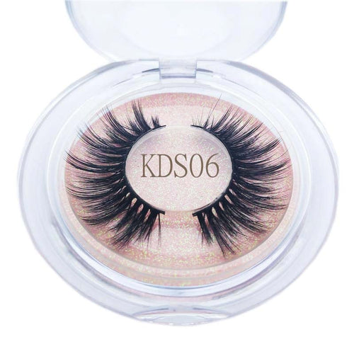 Buzzme KDS06 3D faux mink lashes natural false eyelashes long makeup eyelash - EssentialBoutiques 