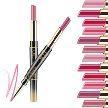 Load image into Gallery viewer, 24 Hours Long Lasting 2in1 Lipstick Fashionable Useful Waterproof Double-side Matte Lip Liner Double-end Makeup Lipstick Pencils - EssentialBoutiques 