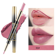 Load image into Gallery viewer, 24 Hours Long Lasting 2in1 Lipstick Fashionable Useful Waterproof Double-side Matte Lip Liner Double-end Makeup Lipstick Pencils - EssentialBoutiques 