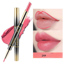 Load image into Gallery viewer, 24 Hours Long Lasting 2in1 Lipstick Fashionable Useful Waterproof Double-side Matte Lip Liner Double-end Makeup Lipstick Pencils - EssentialBoutiques 