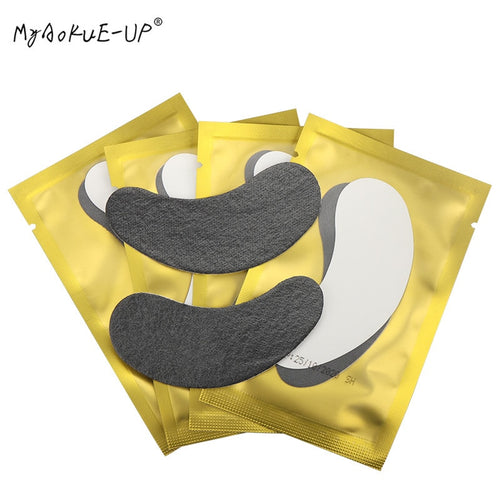 50pairs/lot Black Patches Gel Eye Pads Eyelashes Paper Patches For Eyelash Extension Eye Tips Sticker Wraps  Makeup Tools - EssentialBoutiques 
