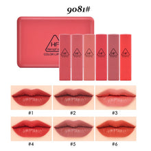 Load image into Gallery viewer, HengFang brand Hot sale 6pcs/set nude matte lipstick waterproof long lasting batom lip kit makeup set Pigment Velvet - EssentialBoutiques 