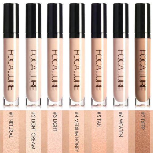 FOCALLURE Eye Concealer & Base 7 Colors Full Coverage Suit for All Color Skin Face/Eye Makeup Liquid Concealer - EssentialBoutiques 