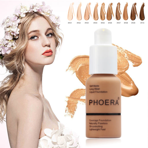 PHOERA Mineral Touch Whitening Concealer Facial Base Cream Brighten Moisturizer Face Liquid Foundation Makeup Primer - EssentialBoutiques 