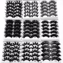 Load image into Gallery viewer, 5 Pairs Multipack 3D Soft Mink Hair False Eyelashes Handmade Wispy Fluffy Long Lashes Natural Eye Makeup Tools Faux Eye Lashes - EssentialBoutiques 
