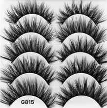 Load image into Gallery viewer, 5 Pairs Multipack 3D Soft Mink Hair False Eyelashes Handmade Wispy Fluffy Long Lashes Natural Eye Makeup Tools Faux Eye Lashes - EssentialBoutiques 