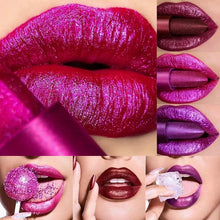 Load image into Gallery viewer, Metallic Color Lipstick Long Lasting Makeup Waterproof Lip Stick Mate Metal Shimmer Sexy Red Lips Make Up Women - EssentialBoutiques 