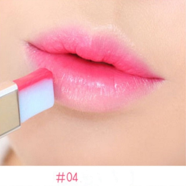 1pc Double Gradient Lipstick Lip Gloss Makeup Korean Effect Two Tone Lip Bar Waterproof Fruit Organic Portable - EssentialBoutiques 
