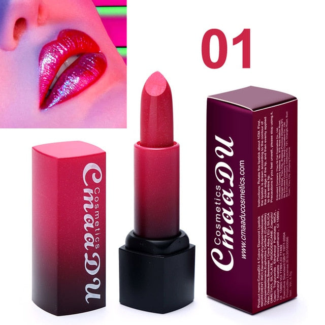 CmaaDu Metal Lipstick Shimmer Waterproof Lips Makeup Long Lasting Not Fade Glitter Lip Stick Korea Cosmetics maquiagem TSLM1 - EssentialBoutiques 