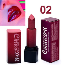 Load image into Gallery viewer, CmaaDu Metal Lipstick Shimmer Waterproof Lips Makeup Long Lasting Not Fade Glitter Lip Stick Korea Cosmetics maquiagem TSLM1 - EssentialBoutiques 