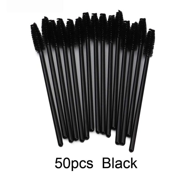 Makeup Brush Wands 50 PCS Disposable Eyelash Mascara Makeup Brush Tools Lash Extension Supplies Eyebrow Applicator Brush - EssentialBoutiques 