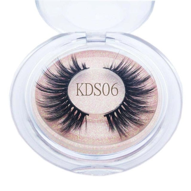 Buzzme KDS06 3D faux mink lashes natural false eyelashes long makeup eyelash - EssentialBoutiques 