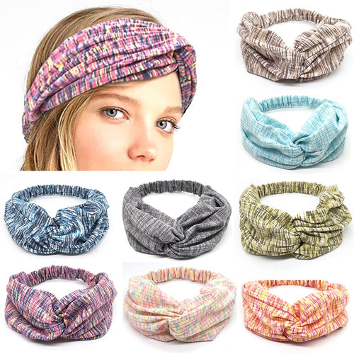 Fashion cotton hair band bohemian quality woman's headband stretch turban headdress Trendy Bandana clothing hair accessories - EssentialBoutiques 