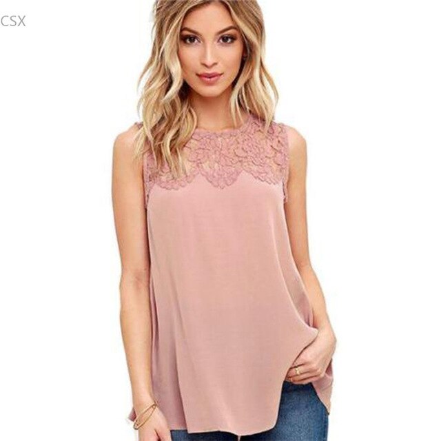 MwOiiOwM  2017 New Fashion Women Casual T-shirts O-Neck Sleeveless Lace t Shirt Woman's Clothing Plus Size - EssentialBoutiques 