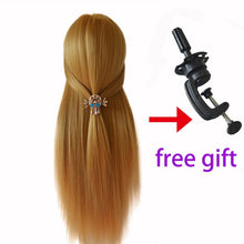 Load image into Gallery viewer, 100% High Temperature Fiber Blonde Hair Mannequin Head Good Training Head For Braid Hairdressing Manikin Head With Free Clamp - EssentialBoutiques 