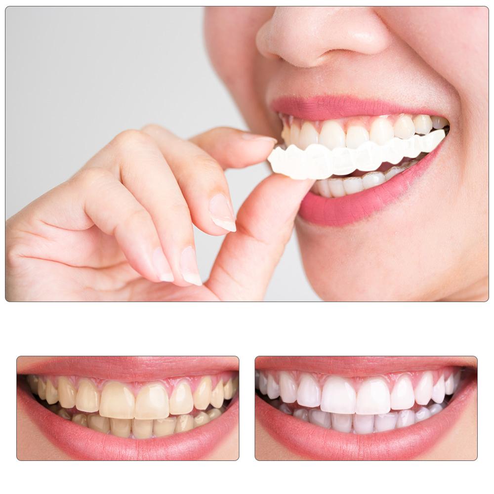 1pair Fake Teeth Upper False Fake Tooth Cover Snap On Immediate Teeth Cosmetic Denture Care Oral Care Plastic Whitening Denture - EssentialBoutiques 